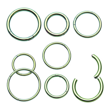Colorline Steel Seamless Hinged Clicker Hoop Ring-Green